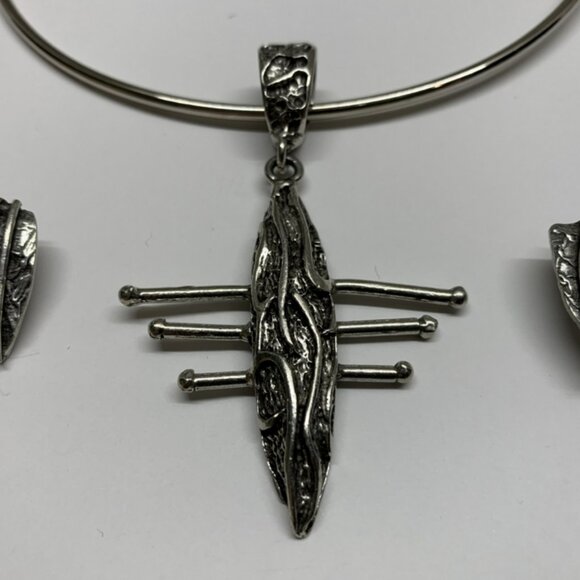 "Primitive Tribal" Stainless Steel Necklace - Picture 1 of 3